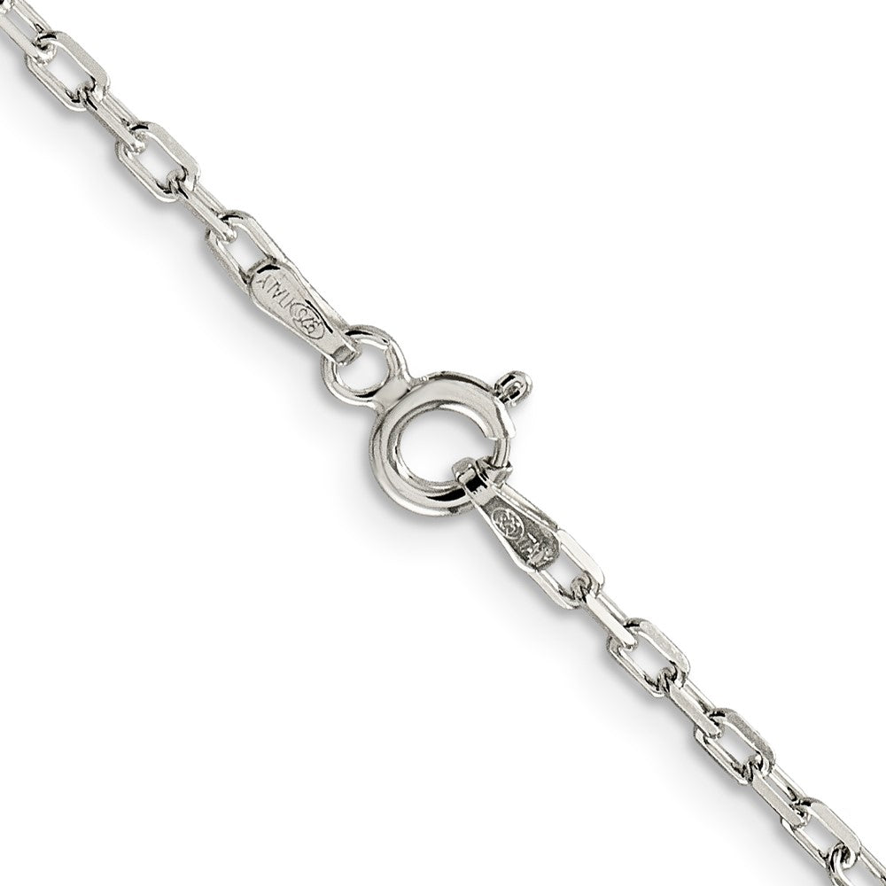 Sterling Silver 2.2mm Diamond-cut Long Link Cable Chain 22 Inches