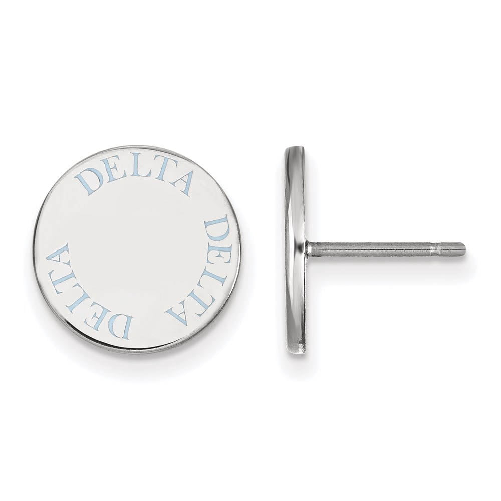 Sterling Silver Official Licensed Greek Sororities Delta Delta Delta (???) Enameled Post Earrings