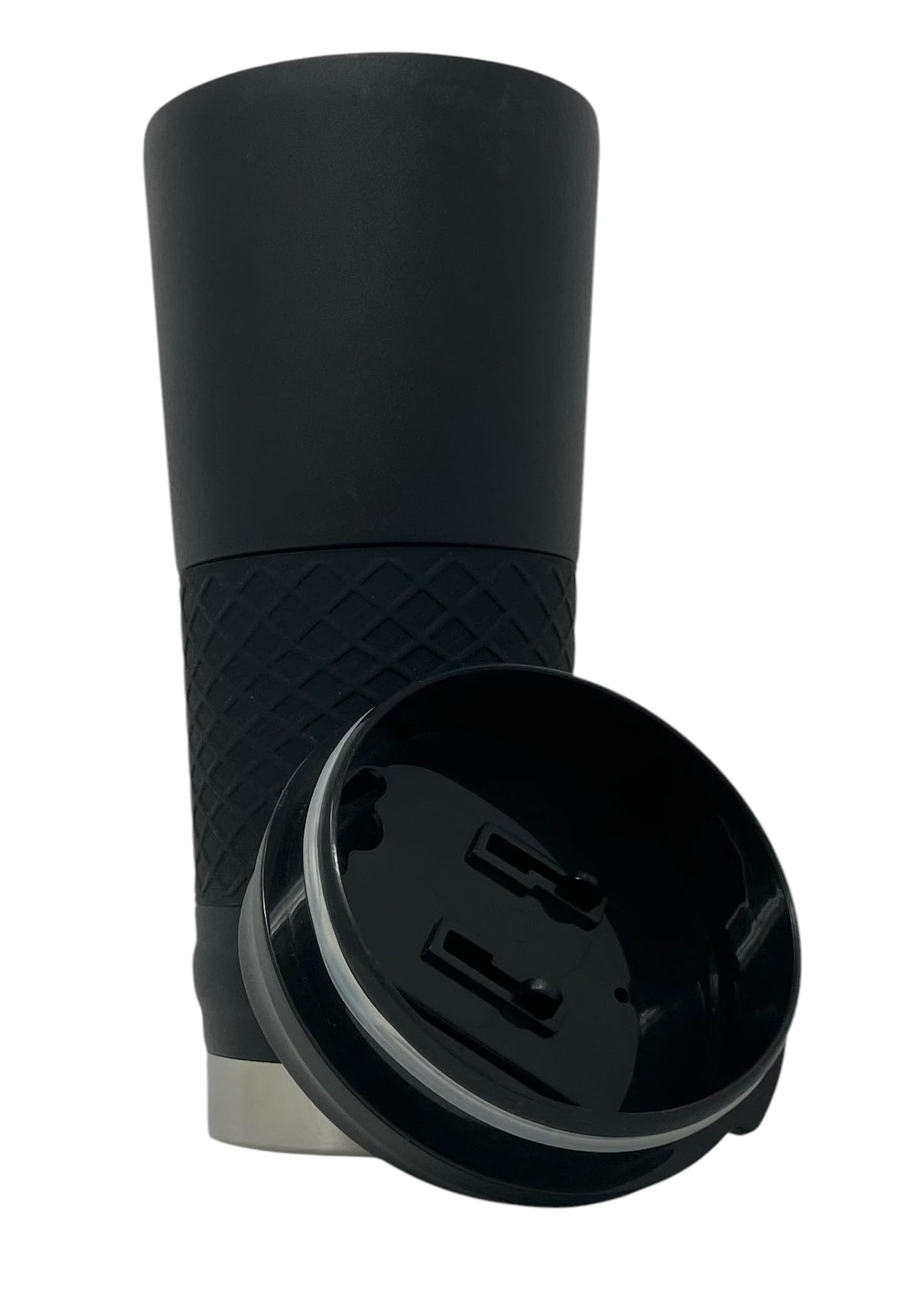 West Virginia 24 ounce vacuum insulated stainless steel tumbler in black powder coat and laser etched team logo