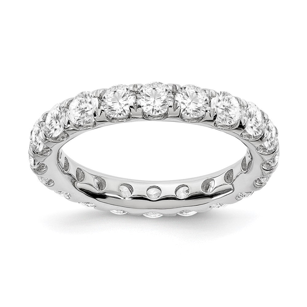 14k White Gold 3 carat Lab Grown Diamond VS/SI+ G+ Size 5 Shared Prong Eternity Band