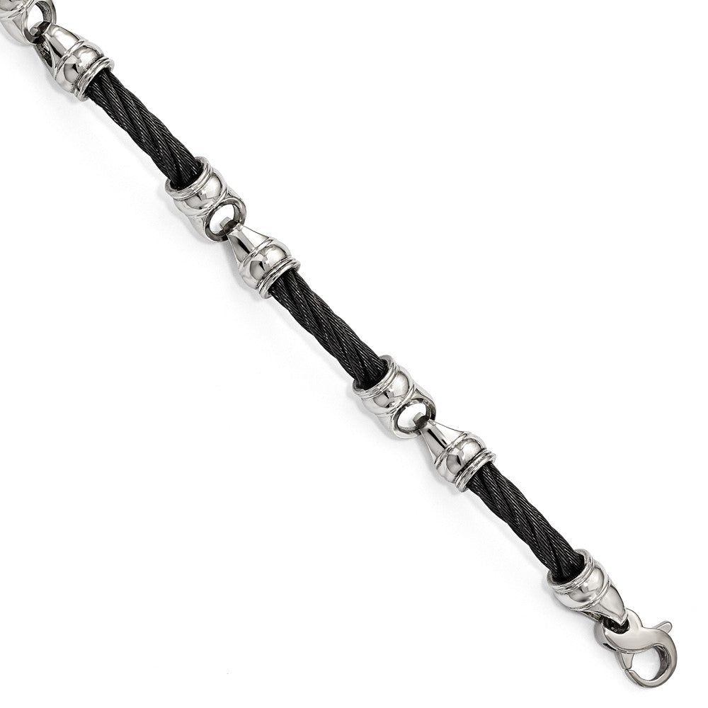 Edward Mirell Titanium Cable Link w/ Steel End Caps Bracelet