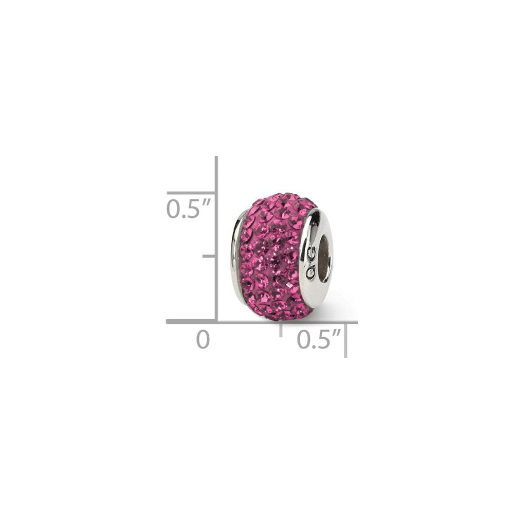 Sterling Silver Reflections October Full Pink Preciosa Crystal Bead