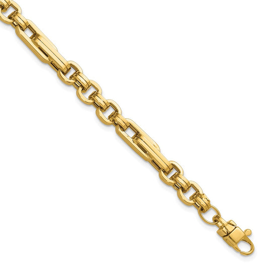 14K Polished Fancy Link Bracelet 7.75  inches