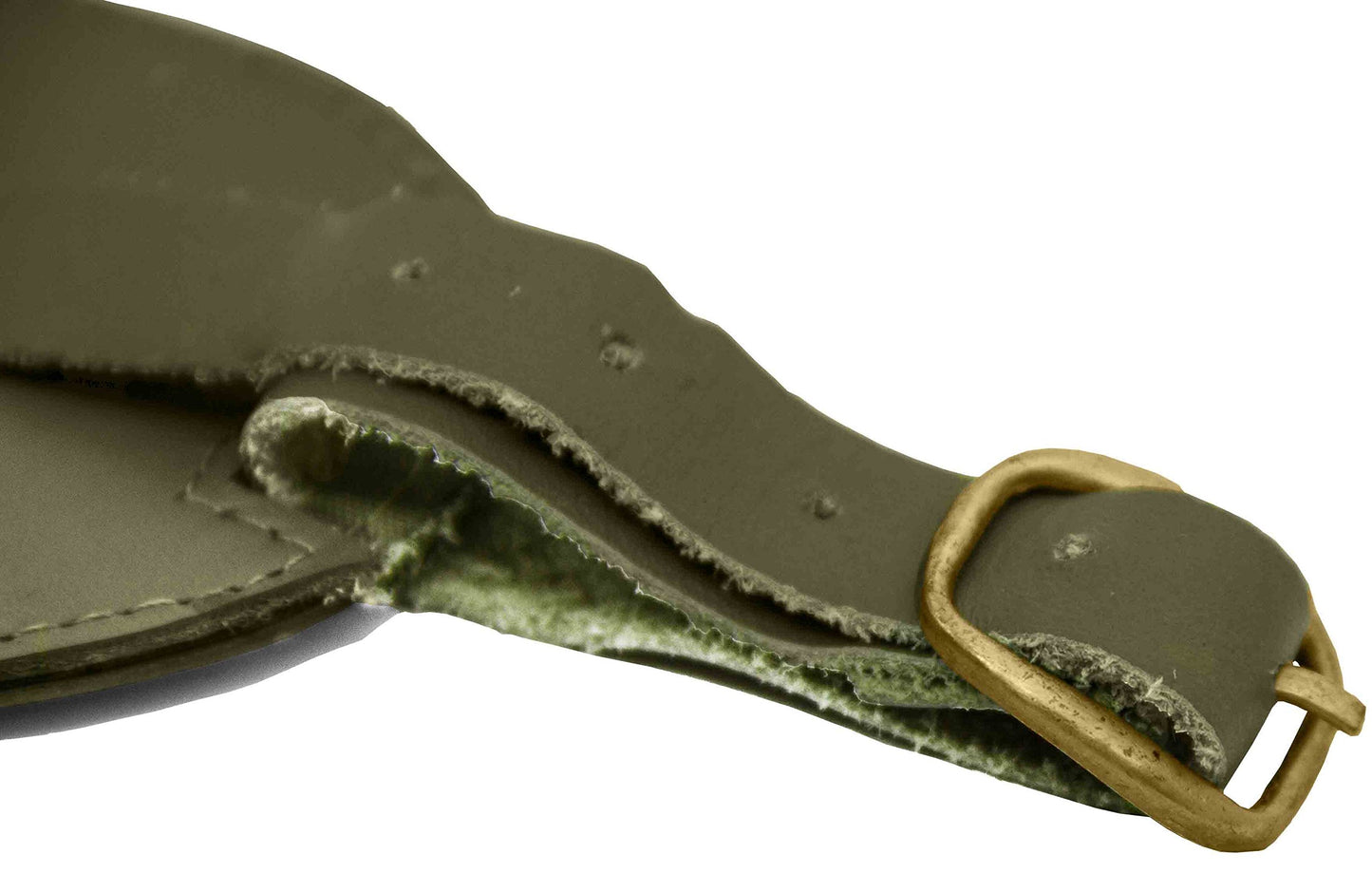 Green Leather Luggage Tag with Buckle Strap QGM22549