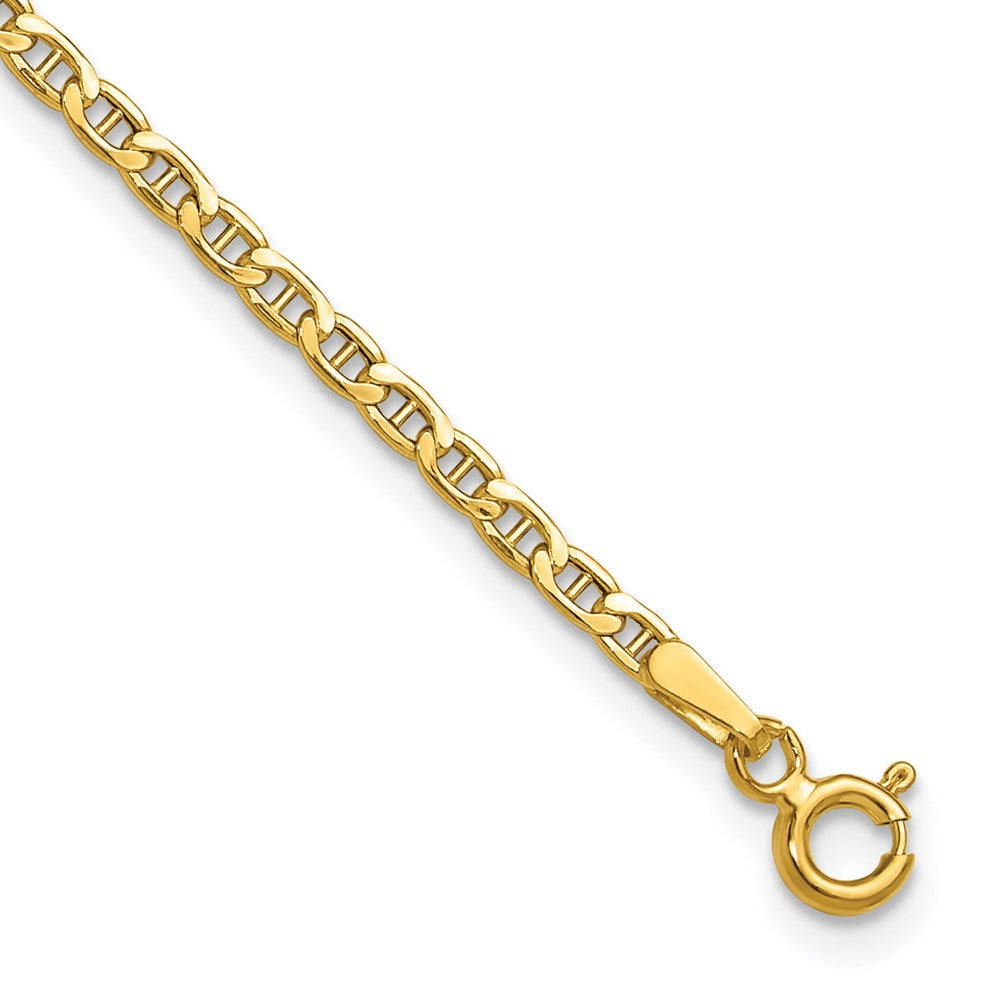 14k 2.4mm Semi-Solid Anchor Chain 8  inches