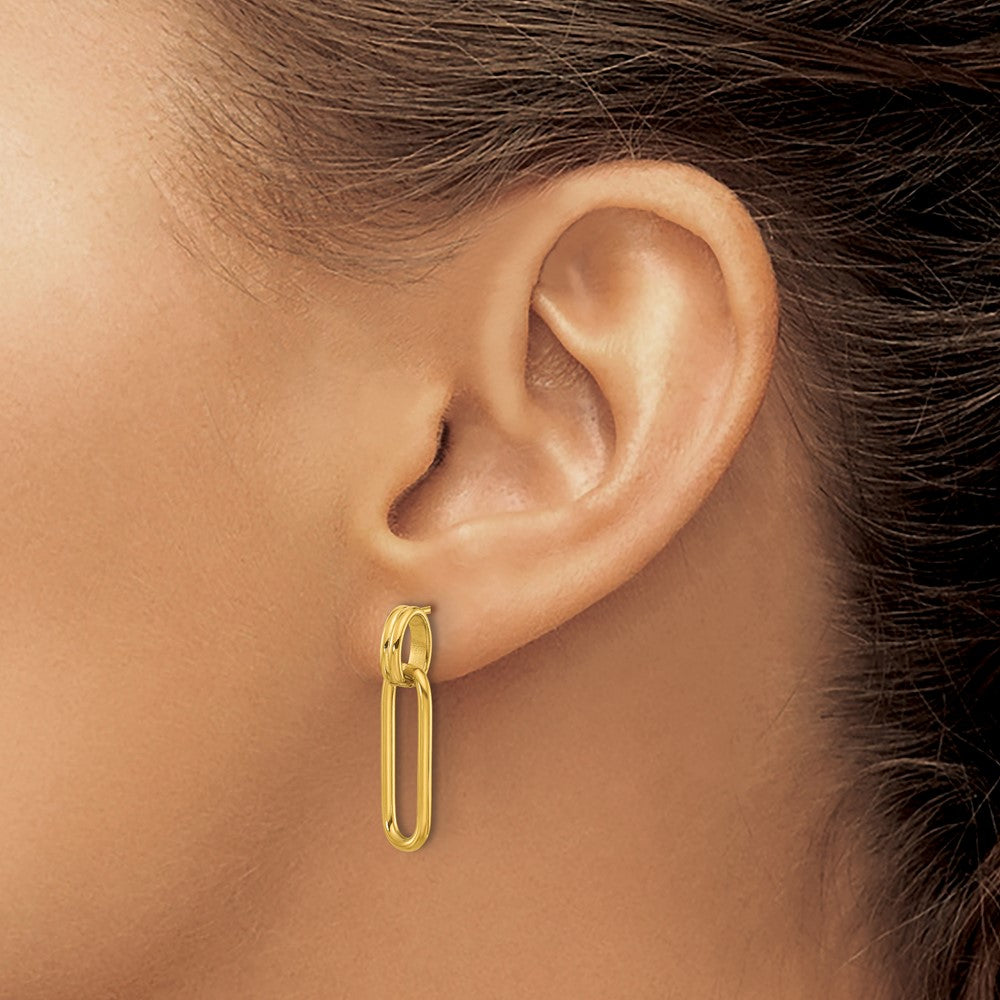 Chisel Stainless Steel Polished Yellow IP-plated Post Dangle Earrings
