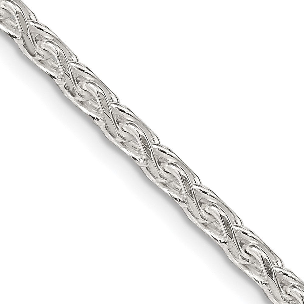 Sterling Silver 3.5mm Diamond-cut Round Spiga Chain 28 Inches