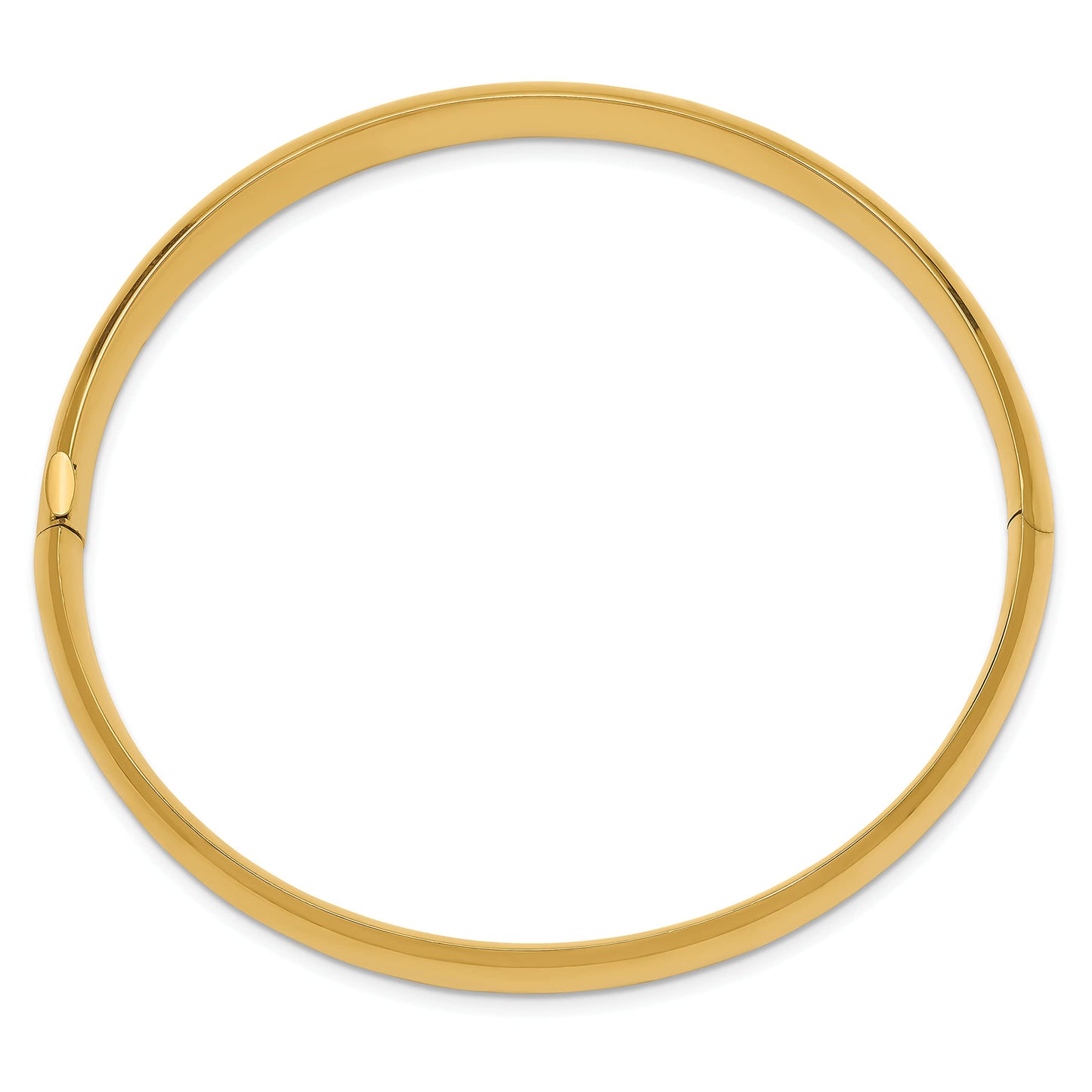 14k 5/16 High Polished 8.00mm Hinged Oval Bangle Bracelet