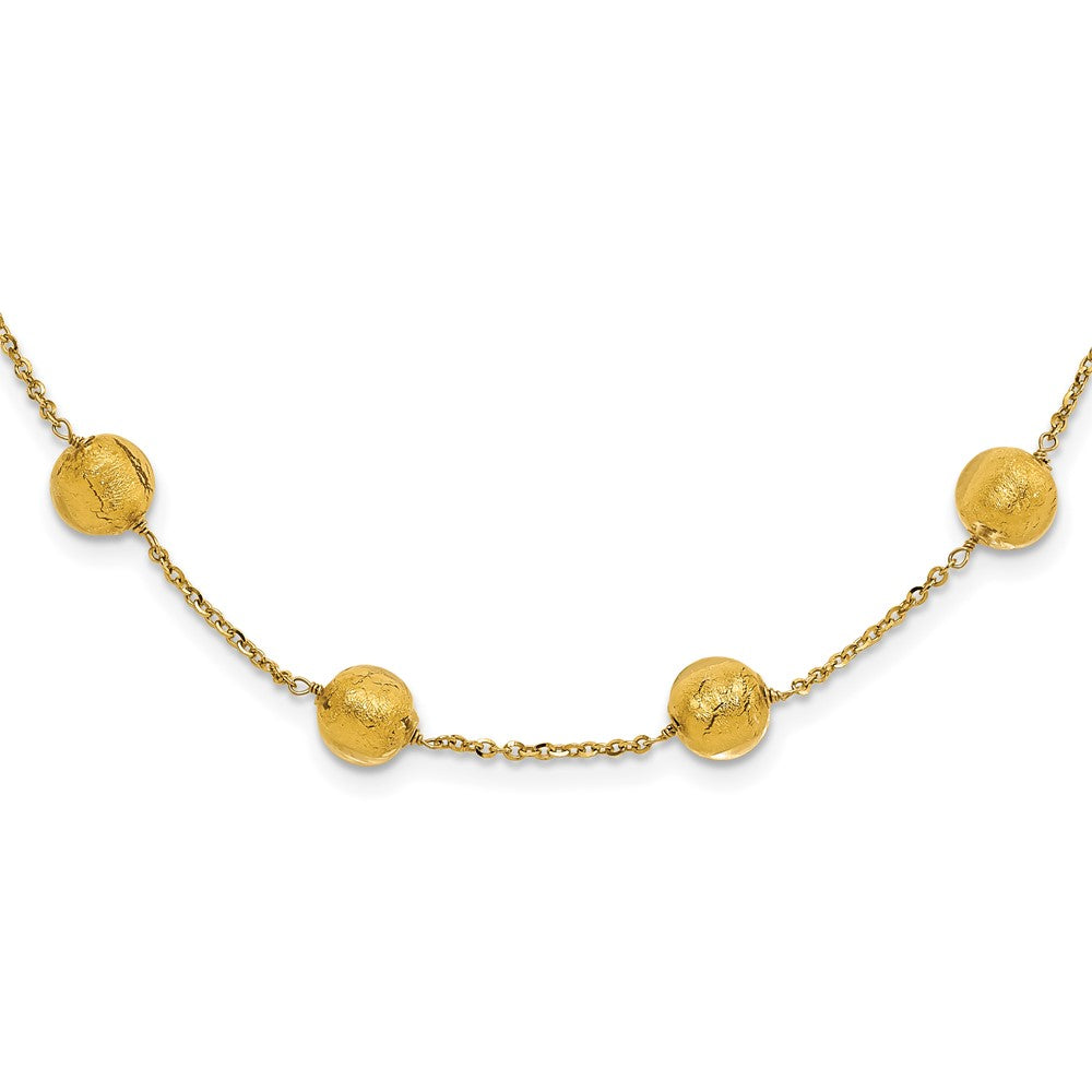 14ky Murano Glass Bead & Chain Necklace