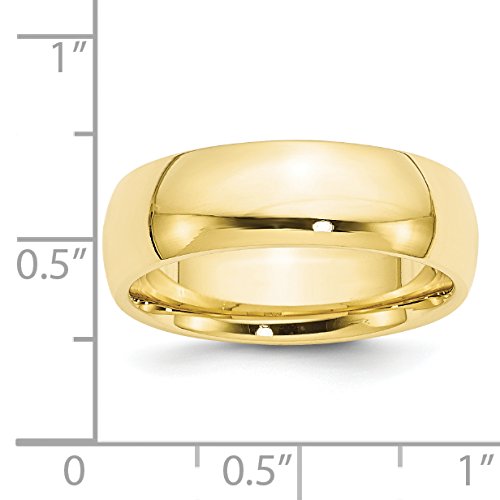 10k Yellow Gold 7mm Standard Weight Comfort Fit Wedding Band Size 11