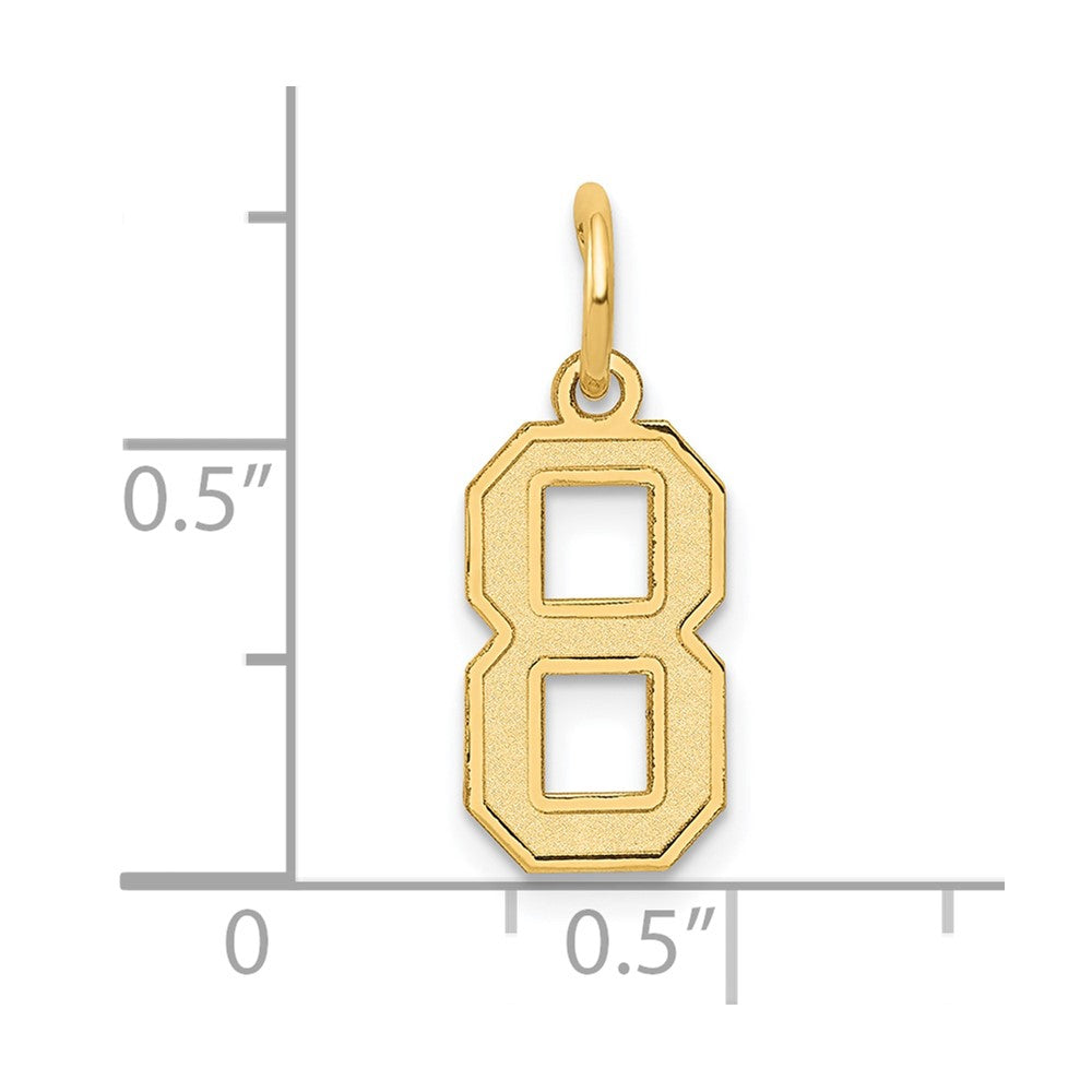 14k Small Satin Number 8 Charm