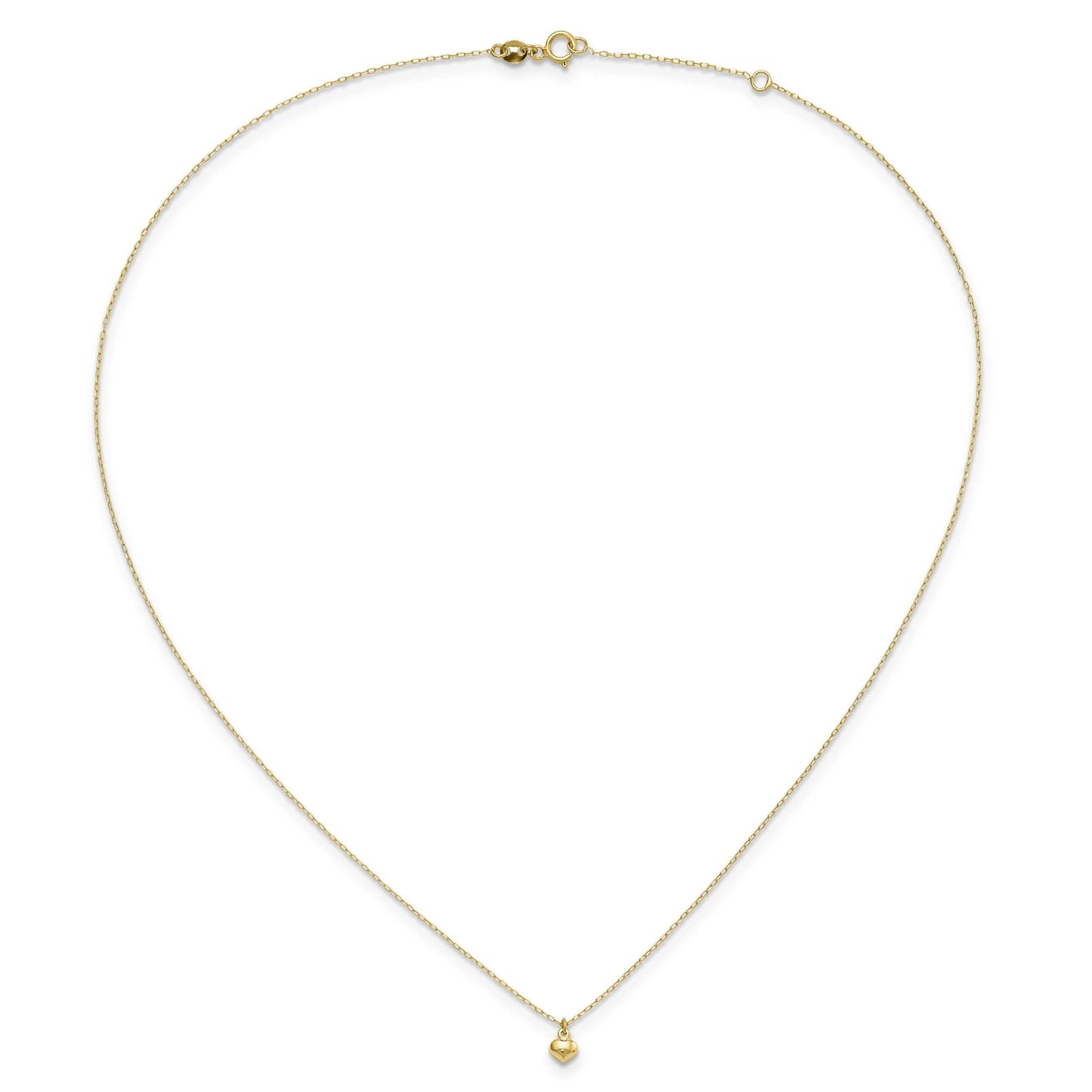 14k Polished Puffed Heart 16.5 inch Necklace