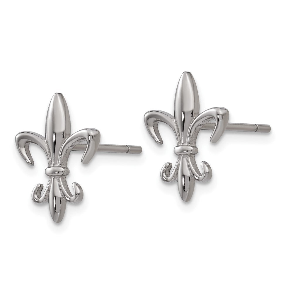 Titanium Polished Fleur de lis Post Earrings