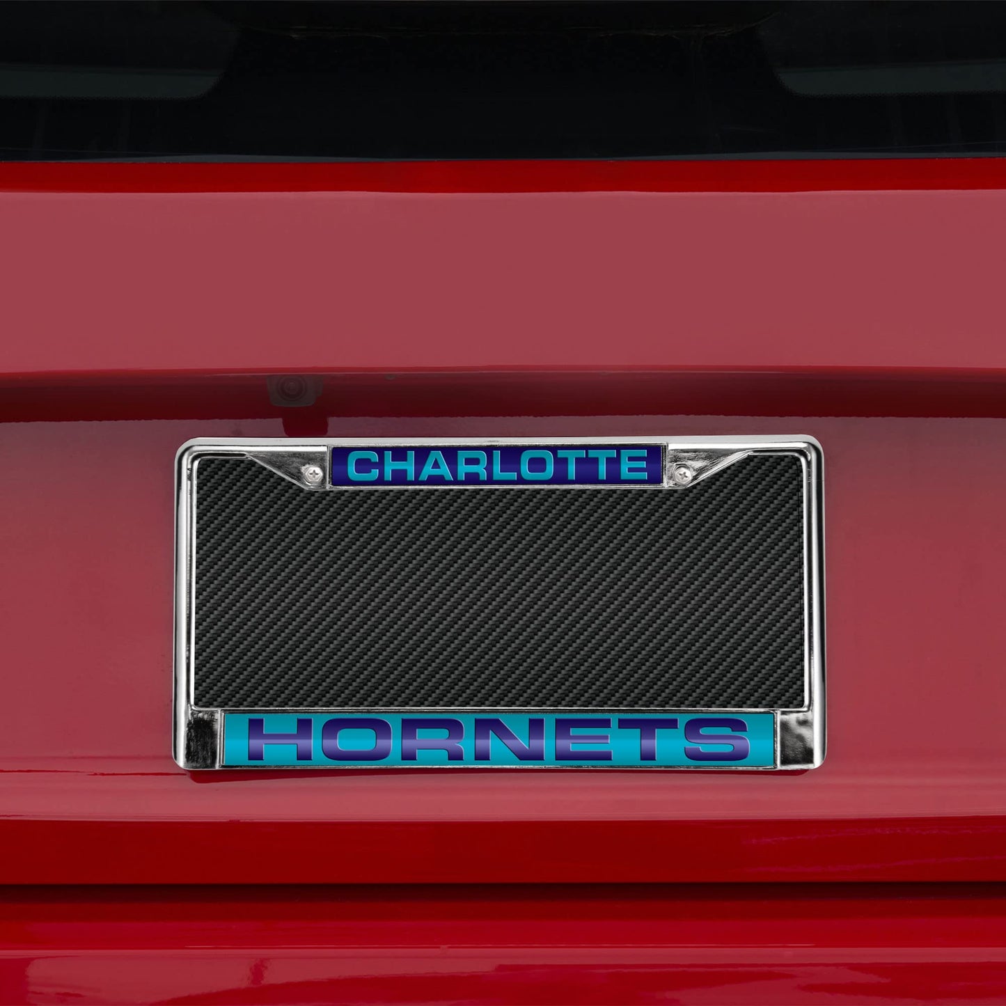 Charlotte Hornets Laser Etched Chrome License Plate Frame