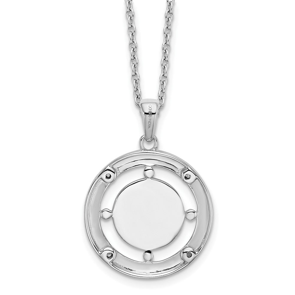 White Ice Sterling Silver Rhodium-plated 18 Inch Diamond Letter Q Initial Necklace with 2 Inch Extender 18 Inches