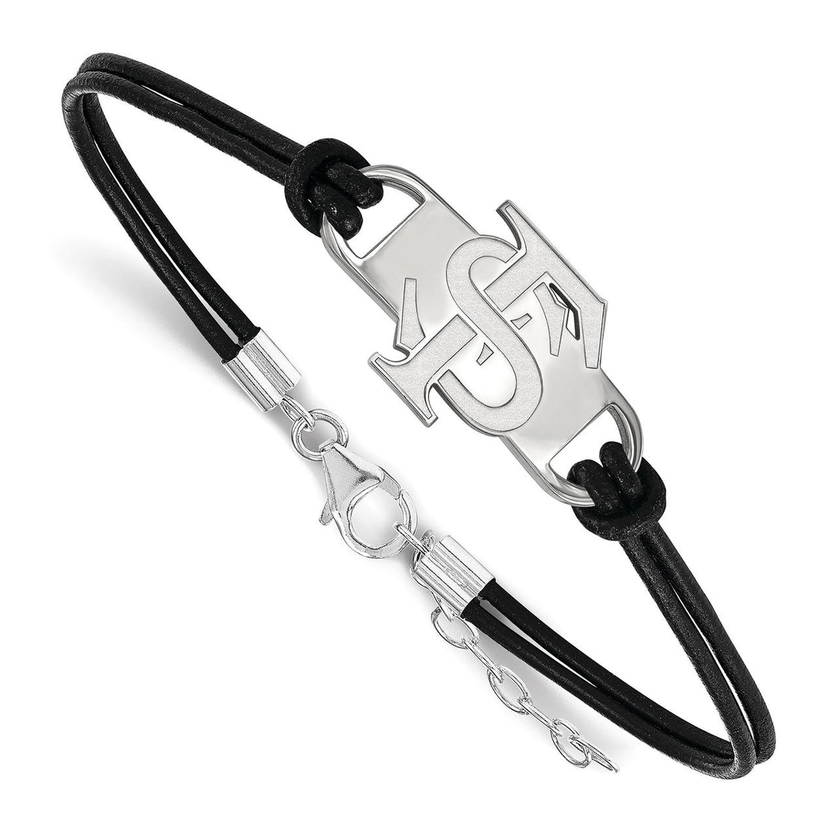 Women's Florida State Seminoles Sterling Silver Leather Bracelet
