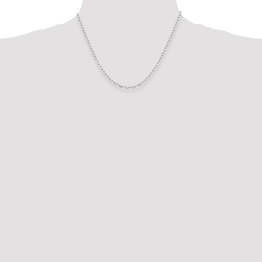Sterling Silver 2.75mm Elongated Open Link Chain 18 Inches