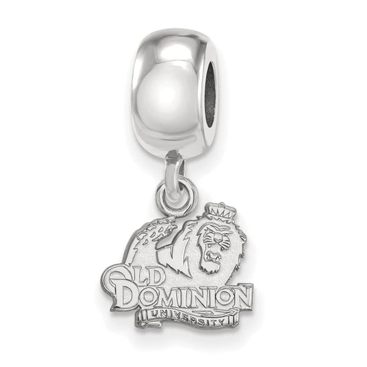 Sterling Silver Rhodium-plated LogoArt Old Dominion University Extra Small Dangle Bead Charm