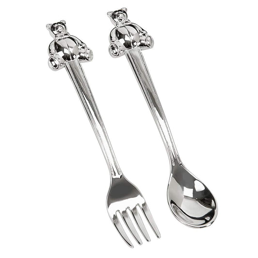 Baby Spoon and Fork in Nickel