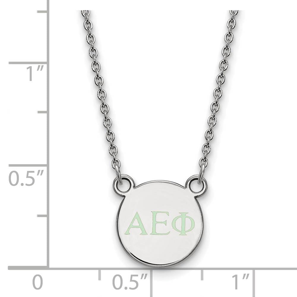 Sterling Silver 18in Official Licensed Greek Sororities Alpha Epsilon Phi XS Enamel Pendant w/Necklace