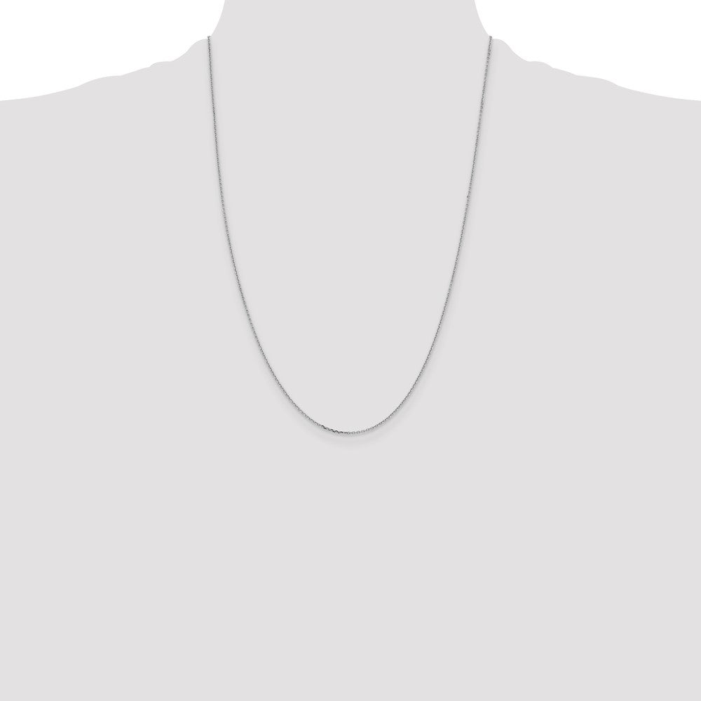 10k White Gold 1.05mm D/C Cable Chain