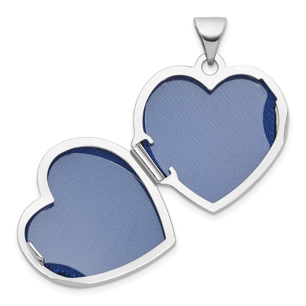 Sterling Silver Rhodium-plated Peridot August Birthstone 18mm Heart Locket