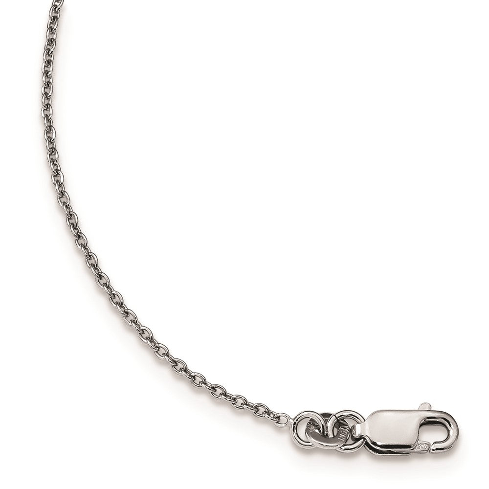 White Night Sterling Silver Rhodium-plated Black and White Diamond Heart 18 Inch Necklace with 2 Inch Extender 36 Inches