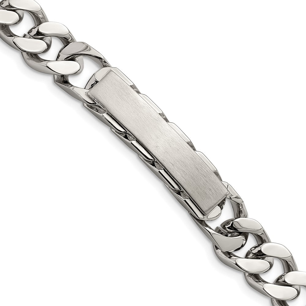 Stainless Steel Brushed and Polished 8.5in ID Bracelet 8.5 inches