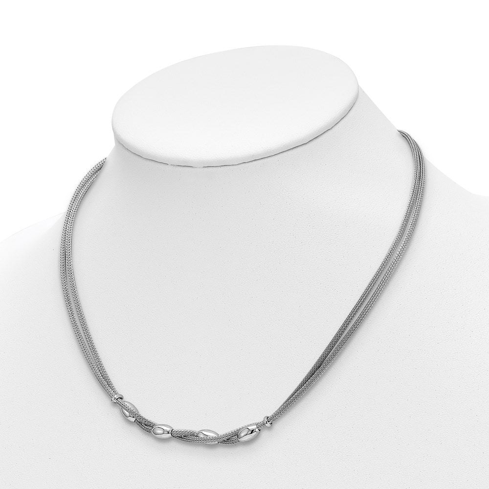 Sterling Silver Polished Twisted w/1.25 in ext Necklace
