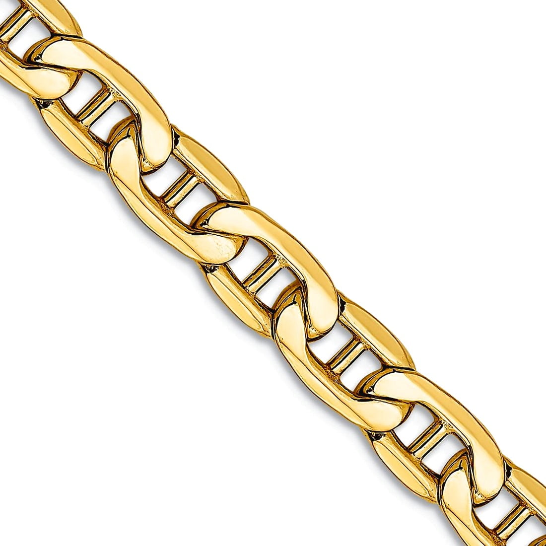 14K 18 inch 5.5mm Semi-Solid Anchor with Lobster Clasp Chain