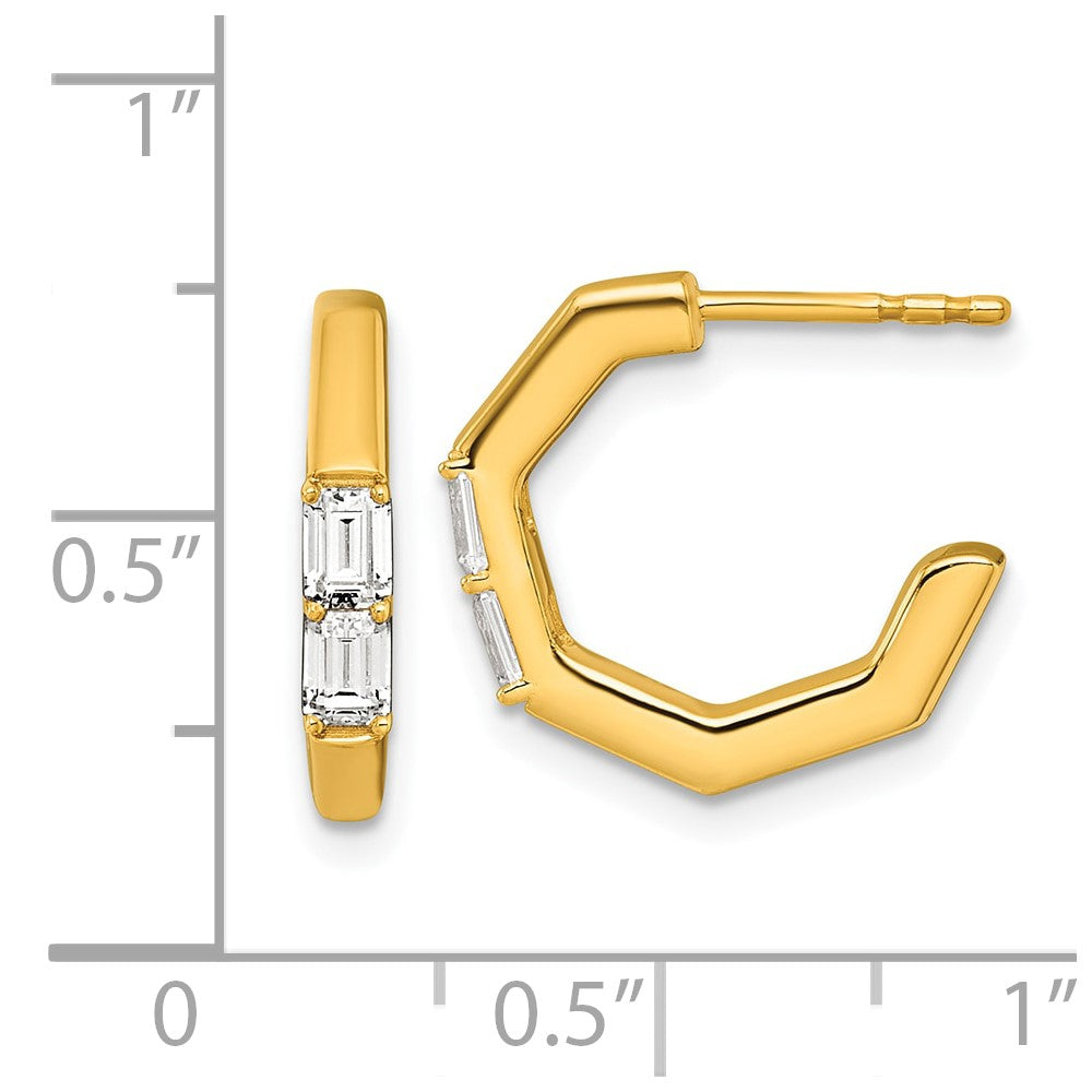True Origin 14K Yellow Gold 1/2 Carat Lab Grown Diamond VS+ F+ C-Hoop Post Complete Earrings