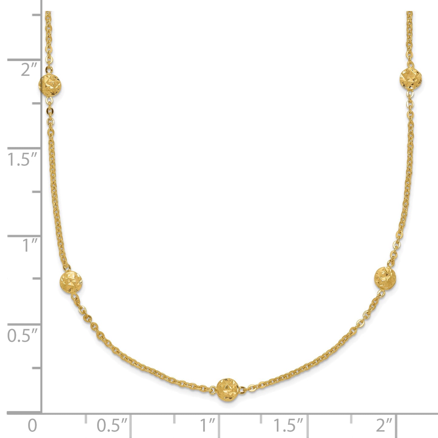 14 Karat Yellow Gold Diamond-cut Tiny Puffed Circl