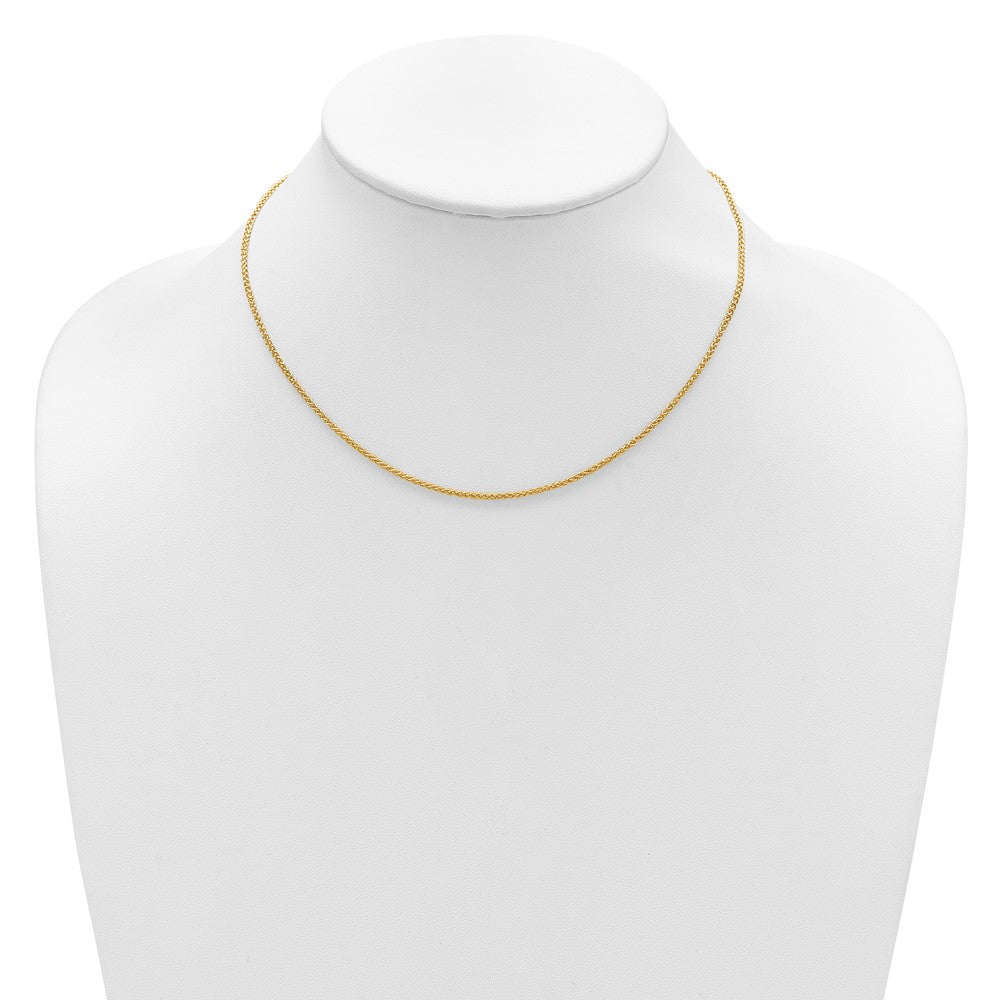 14K 1.65mm Spiga 1in+1in Adjustable Chain