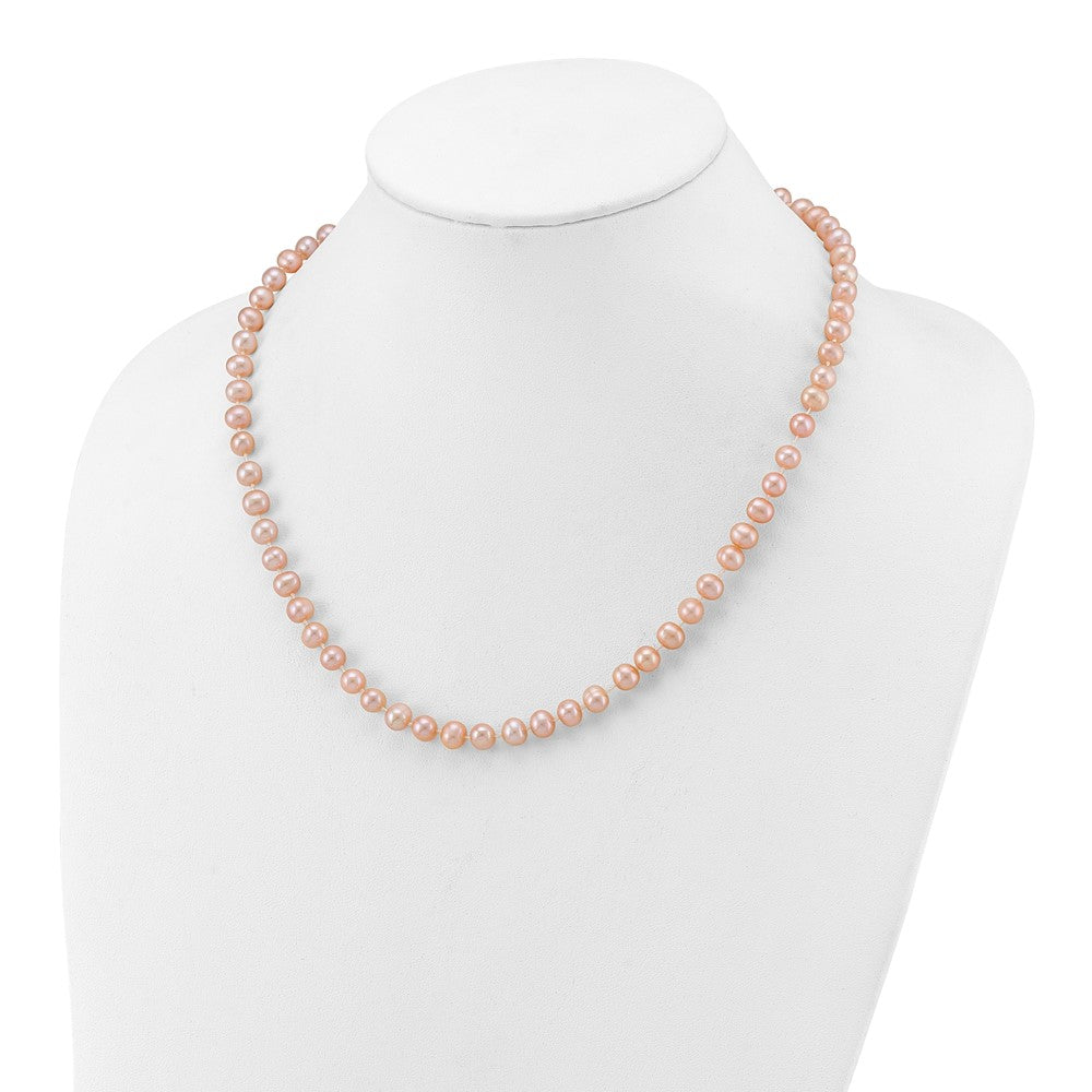 14k 6-7mm Pink Near-Round Freshwater Cultured Pearl 18 inch Necklace