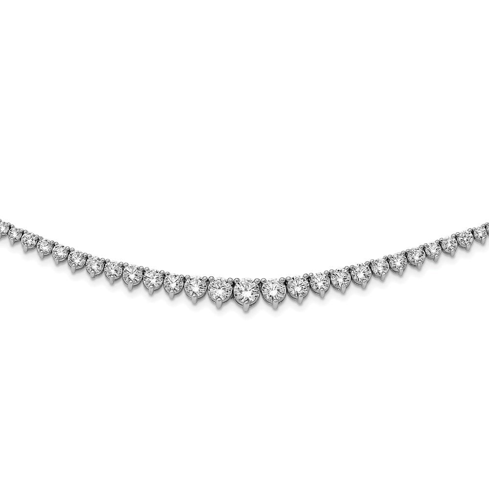 Sterling Shimmer Sterling Silver Rhodium-plated 17 inch 132 Stone Graduated CZ Necklace 17 Inches