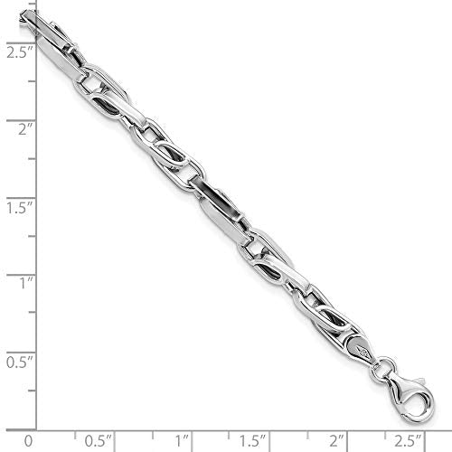 14K White Gold Polished Fancy Link Bracelet