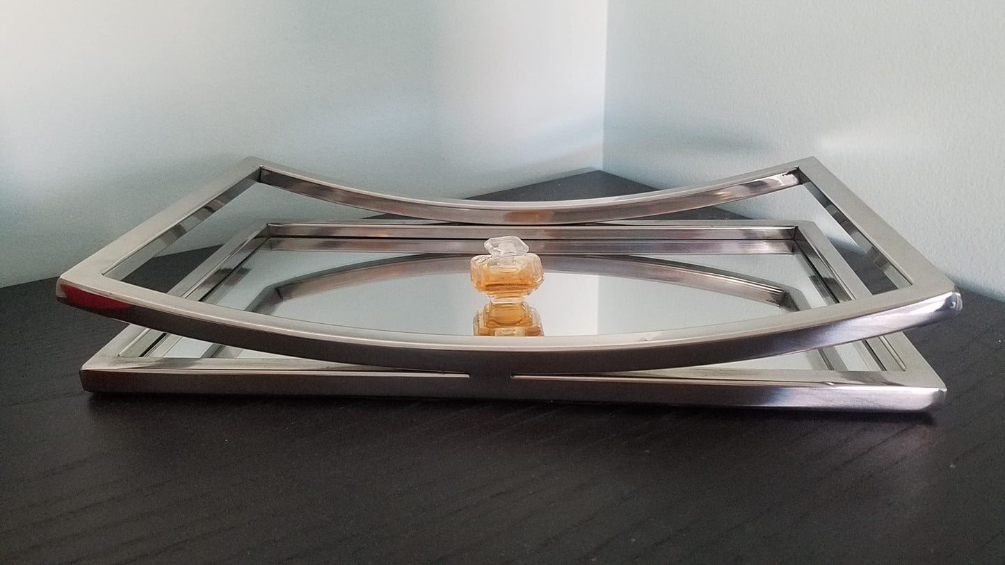 Elegance Mirror decorative or vanity tray 13.75x8" Geometric - N/A