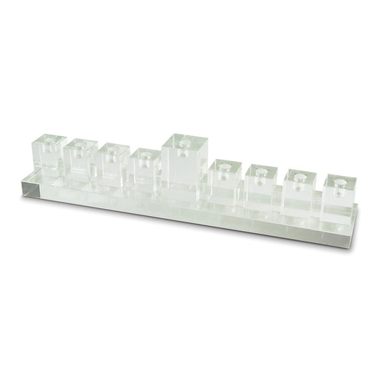 Clear Crystal Glass Menorah