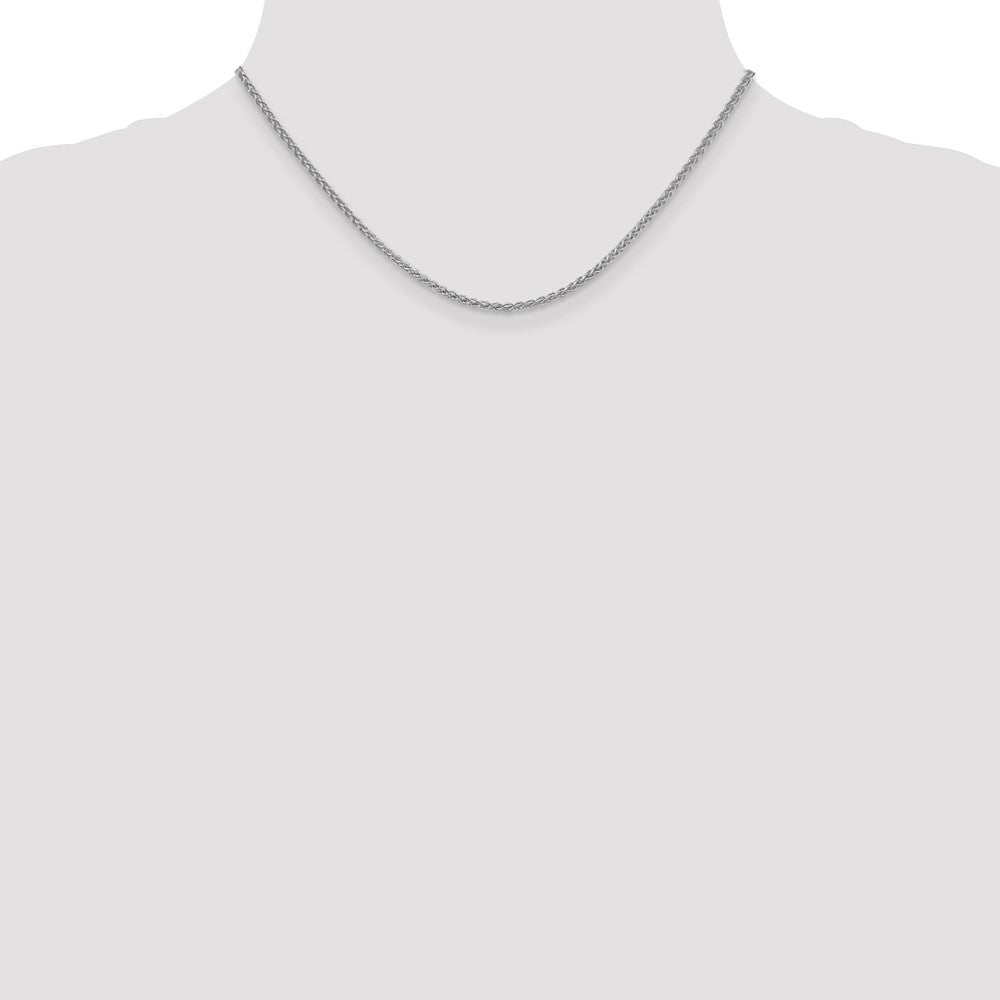 14K White Gold 2.1mm Spiga Chain