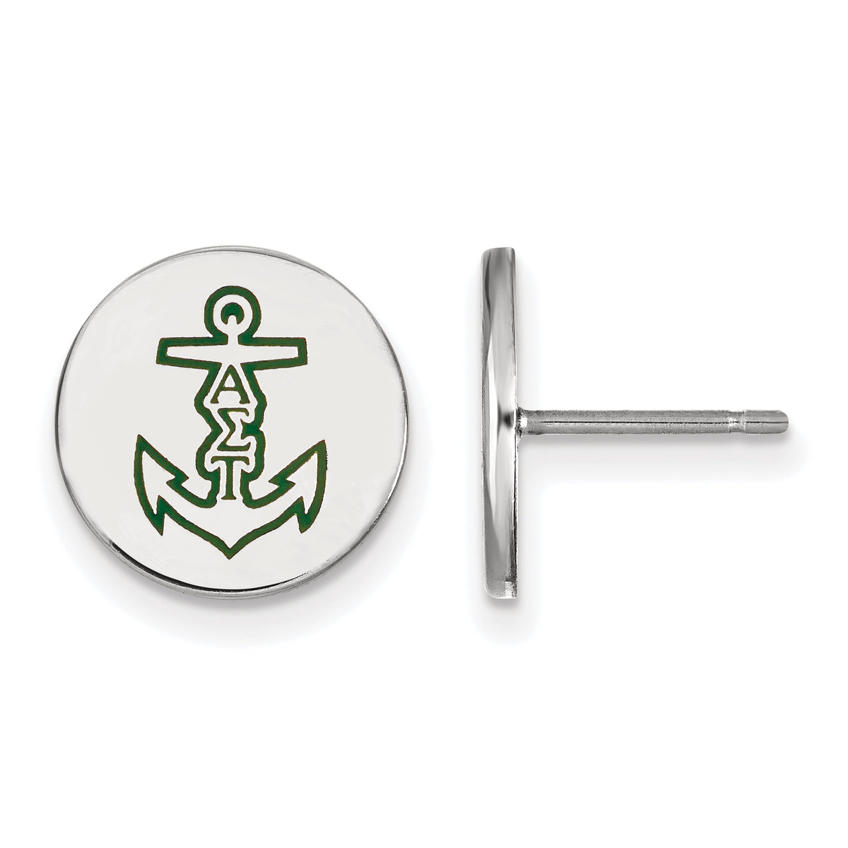 Sterling Silver Official Licensed Greek Sororities Alpha Sigma Tau (???) Enameled Post Earrings