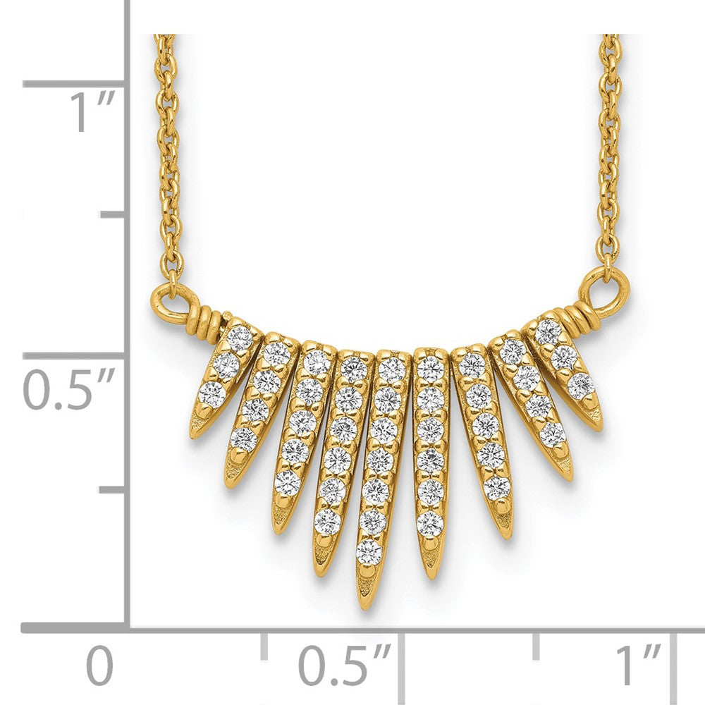 Sterling Silver Gold-tone CZ Necklace 18 Inches