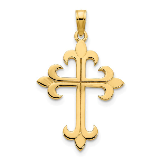 14k Yellow Gold Cross Charm