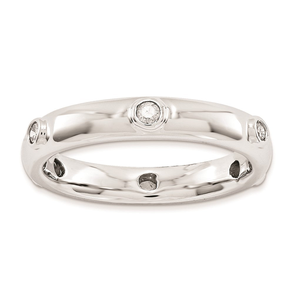 Sterling Silver Stackable Expressions Polished Diamond Ring
