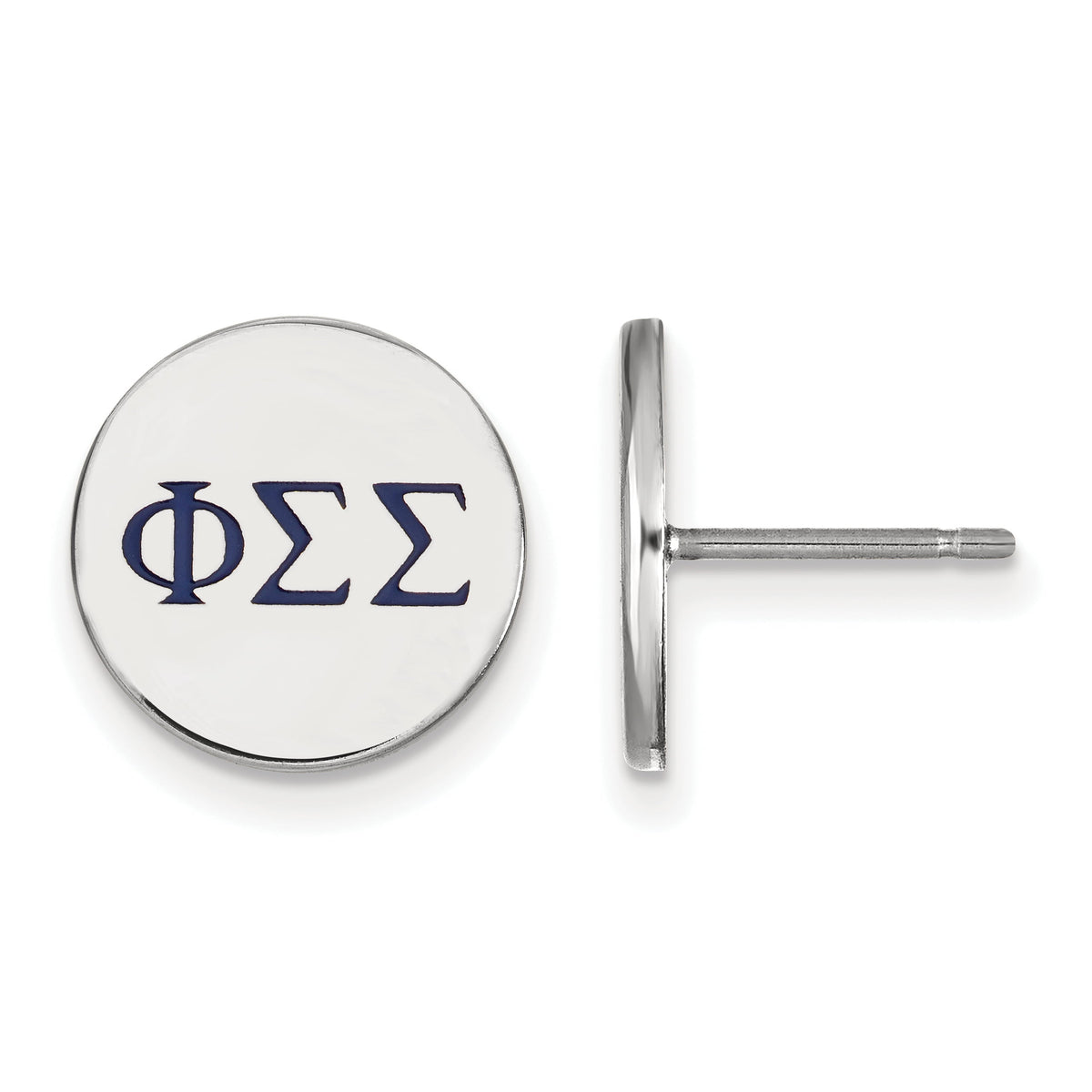 Sterling Silver Official Licensed Greek Sororities Phi Sigma Sigma (???) Enameled Post Earrings
