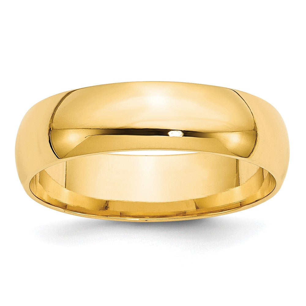 10k Yellow Gold 6mm Lightweight Comfort Fit Wedding Band Size 5