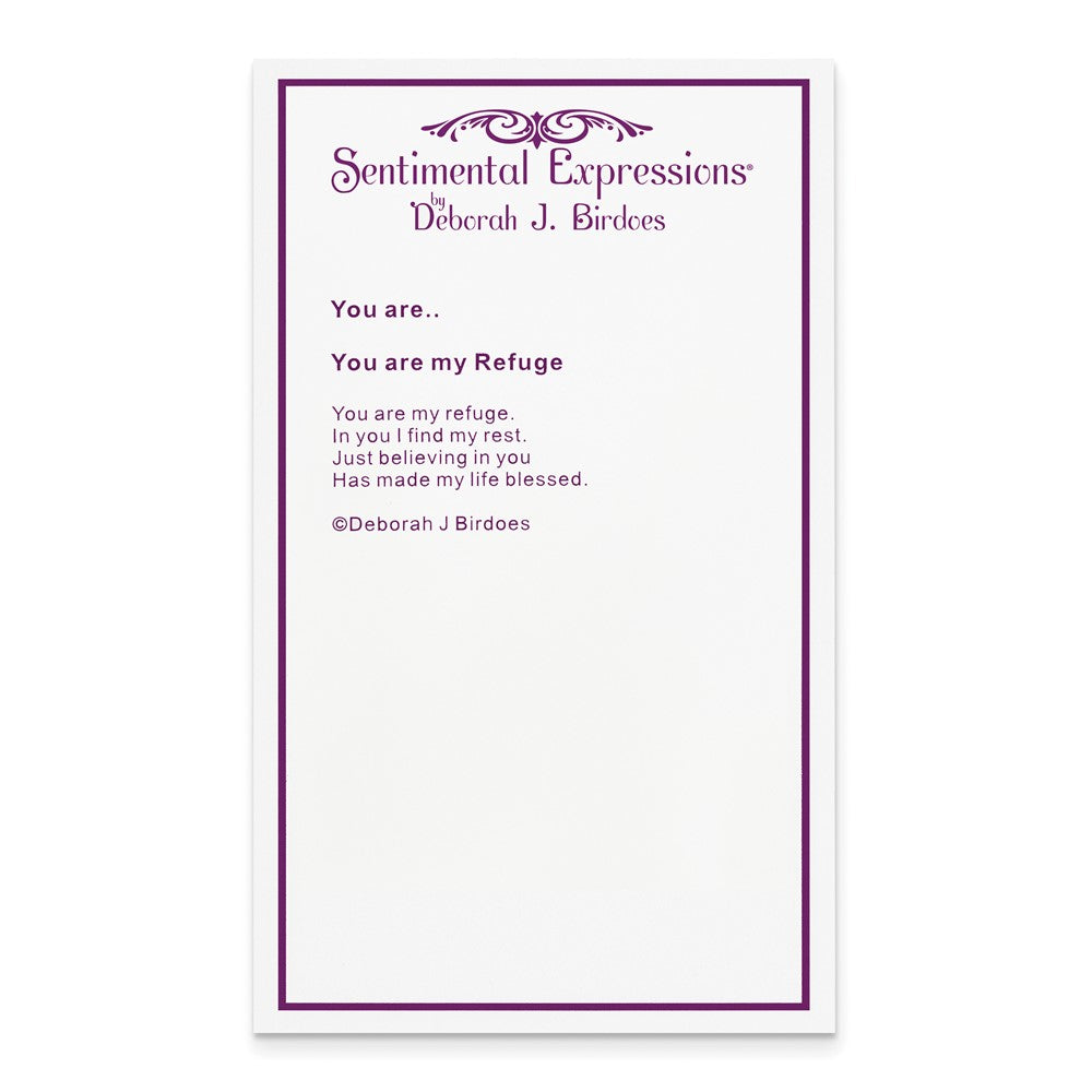 Sentimental Expressions Sterling Silver Rhodium-plated CZ Antiqued You Are My Refuge 18in. Necklace
