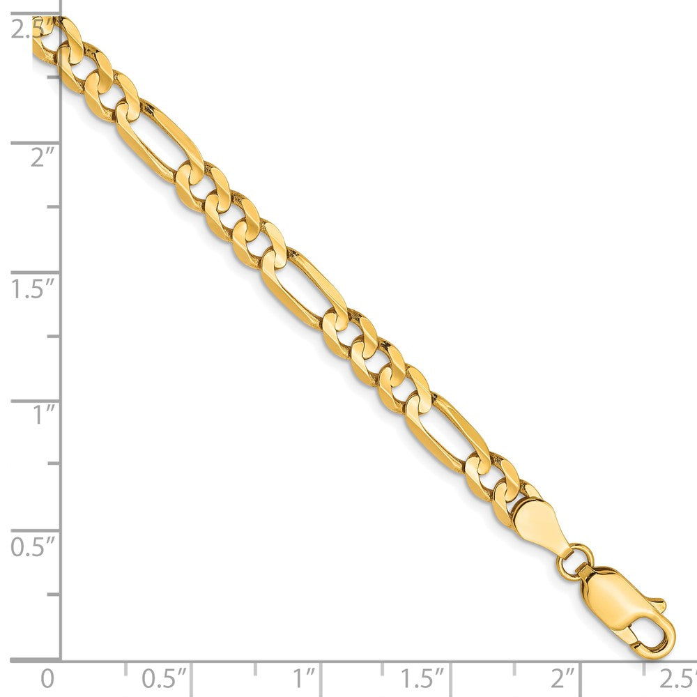 10K 4.5mm Concave Figaro Chain 7  inches