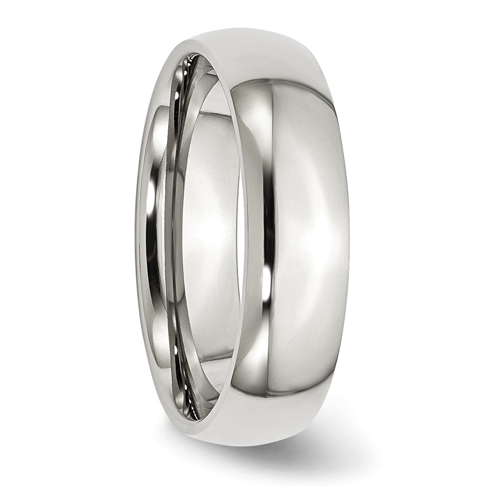 Stainless Steel Polished 6mm Half Round Band Size - 11