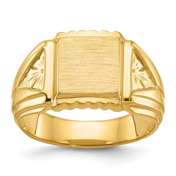 14k IBGoodman 10x10mm Men's Square Signet Ring
