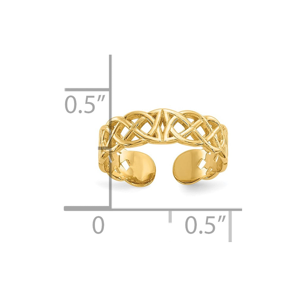 10K Celtic Toe Ring Yellow Gold